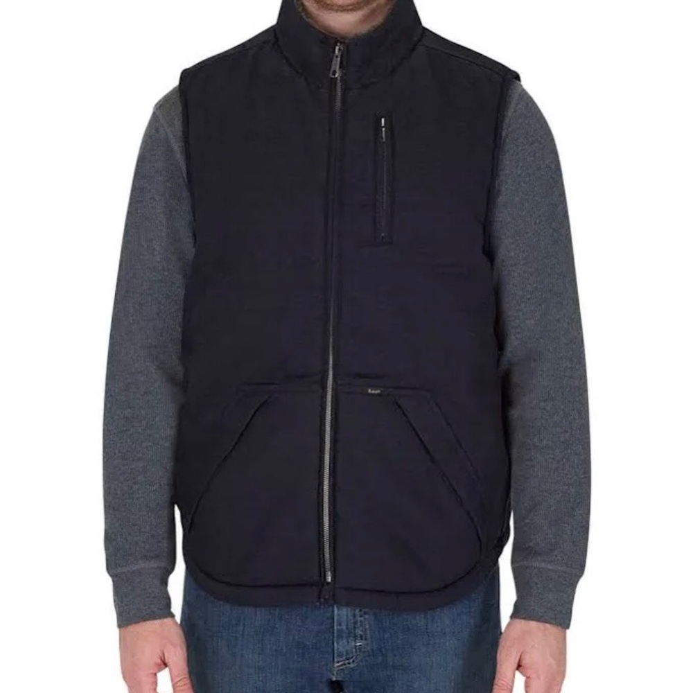 Lee The Workwear Vest Mens Large Black Sherpa Lined Jacket Duck Canvas Outdoor